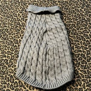 Cable Knit Gray Pet Sweater Medium